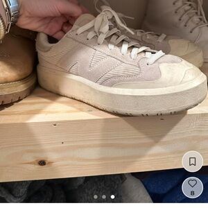 New Balance Cream Sneakers Minimalist Chunky Sole